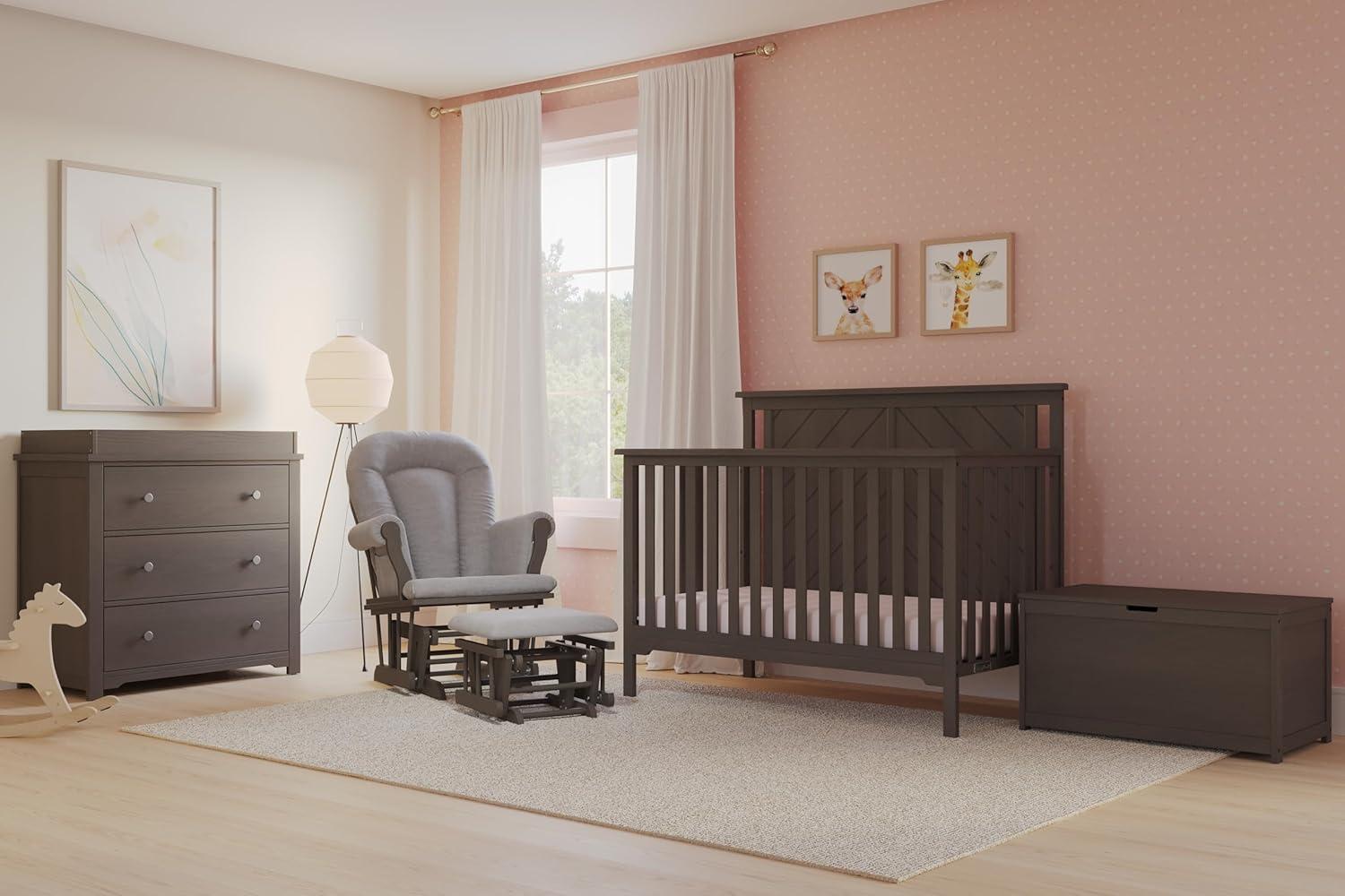 imageChild Craft Hampton Flat Top 4in1 Convertible Crib Baby Crib Converts to Day Bed Toddler Bed and Full Size Bed 3 Adjustable Mattress Positions NonToxic Baby Safe Finish Dapper Gray