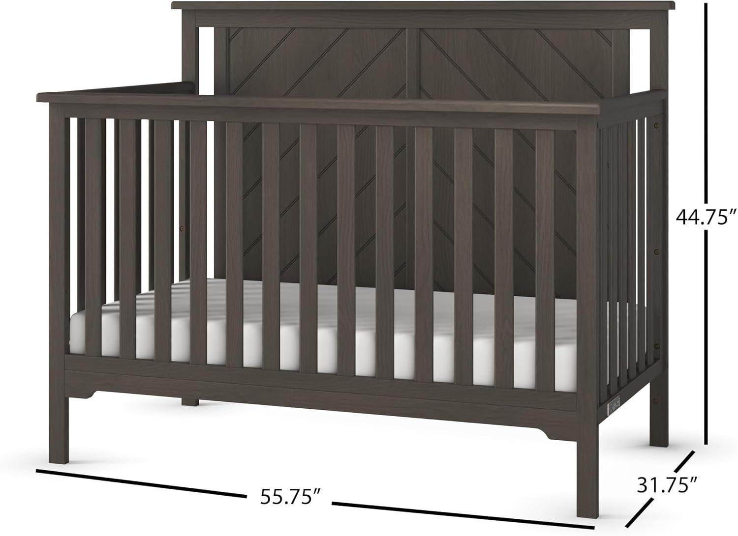 imageChild Craft Hampton Flat Top 4in1 Convertible Crib Baby Crib Converts to Day Bed Toddler Bed and Full Size Bed 3 Adjustable Mattress Positions NonToxic Baby Safe Finish Dapper Gray