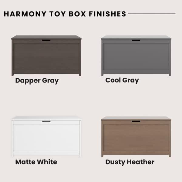 imageChild Craft Harmony 33 Wood Toy Box Large Storage Chest Plenty of Storage 2 Safety Hinges Standard Ventilation Hole on Back 6 Cubic Feet of Storage Dusty Heather