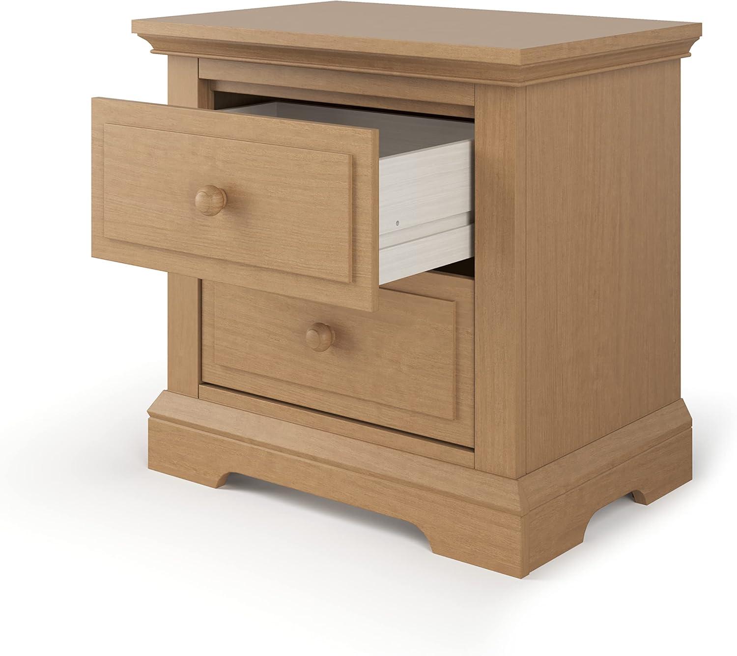 imageChild Craft Jordyn 2 Drawer Nightstand for Nursery or Bedroom Large Storage Drawers Made of Sturdy Pinewood NonToxic Baby Safe Finish Lunar GrayBiscotti