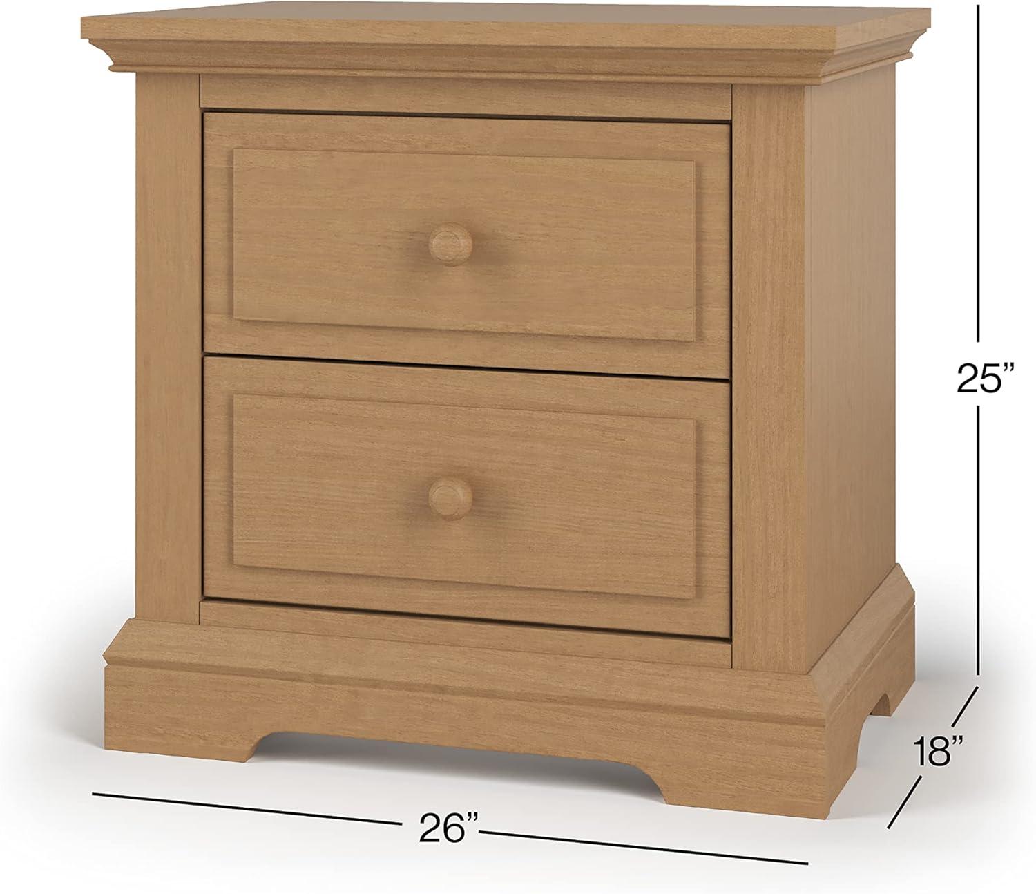 imageChild Craft Jordyn 2 Drawer Nightstand for Nursery or Bedroom Large Storage Drawers Made of Sturdy Pinewood NonToxic Baby Safe Finish Lunar GrayBiscotti