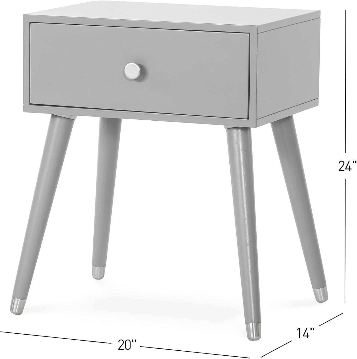 imageChild Craft Jordyn 2 Drawer Nightstand for Nursery or Bedroom Large Storage Drawers Made of Sturdy Pinewood NonToxic Baby Safe Finish Lunar GrayCool Gray