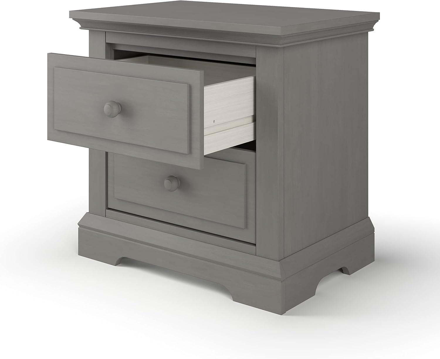 imageChild Craft Jordyn 2 Drawer Nightstand for Nursery or Bedroom Large Storage Drawers Made of Sturdy Pinewood NonToxic Baby Safe Finish Lunar GrayLunar Gray