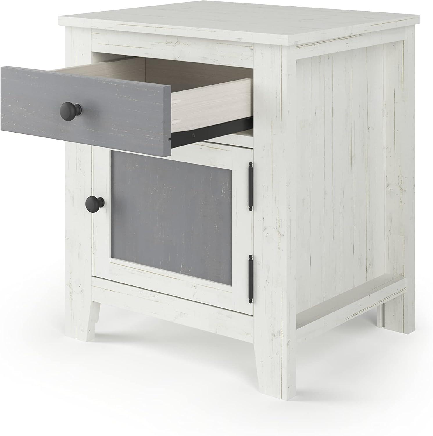 imageChild Craft Jordyn 2 Drawer Nightstand for Nursery or Bedroom Large Storage Drawers Made of Sturdy Pinewood NonToxic Baby Safe Finish Lunar GrayWhiteGray