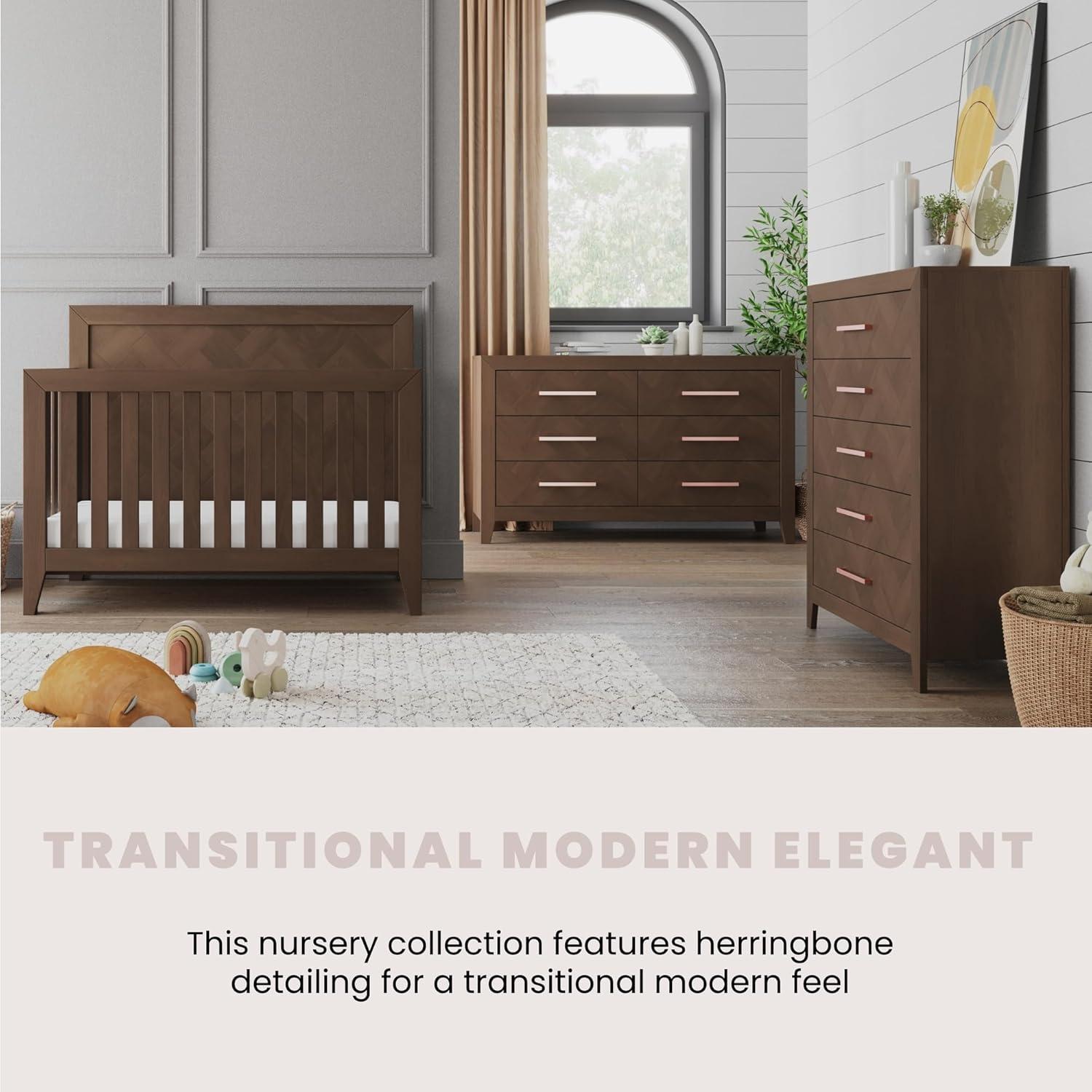 imageChild Craft Kieran 4in1 Convertible Baby Crib Wooden Nursery Furniture Converts to Toddler Bed Daybed amp FullSize Bed Adjustable Mattress Heights NonToxic Baby Safe Finish Toasted Chestnut 4in1 Crib NonToxic Baby Safe Adjustable