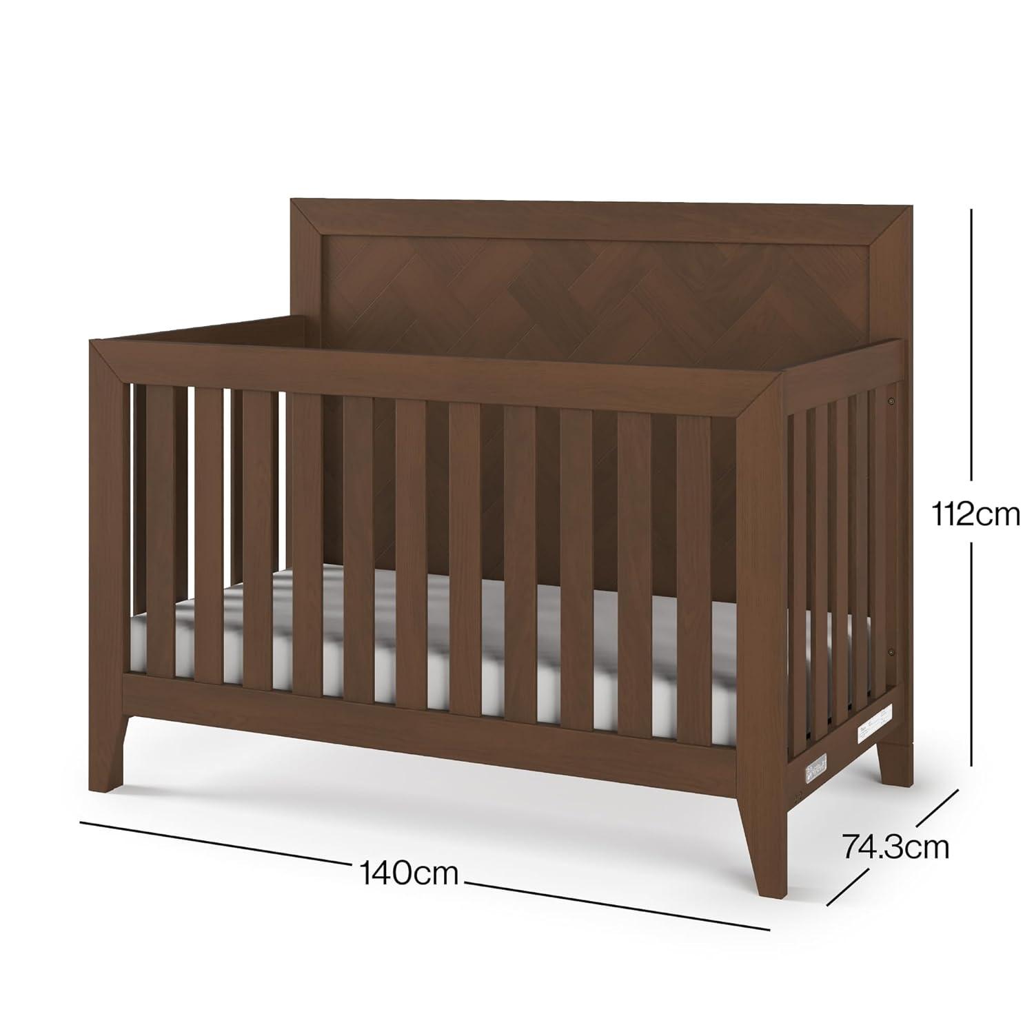 imageChild Craft Kieran 4in1 Convertible Baby Crib Wooden Nursery Furniture Converts to Toddler Bed Daybed amp FullSize Bed Adjustable Mattress Heights NonToxic Baby Safe Finish Toasted Chestnut 4in1 Crib NonToxic Baby Safe Adjustable