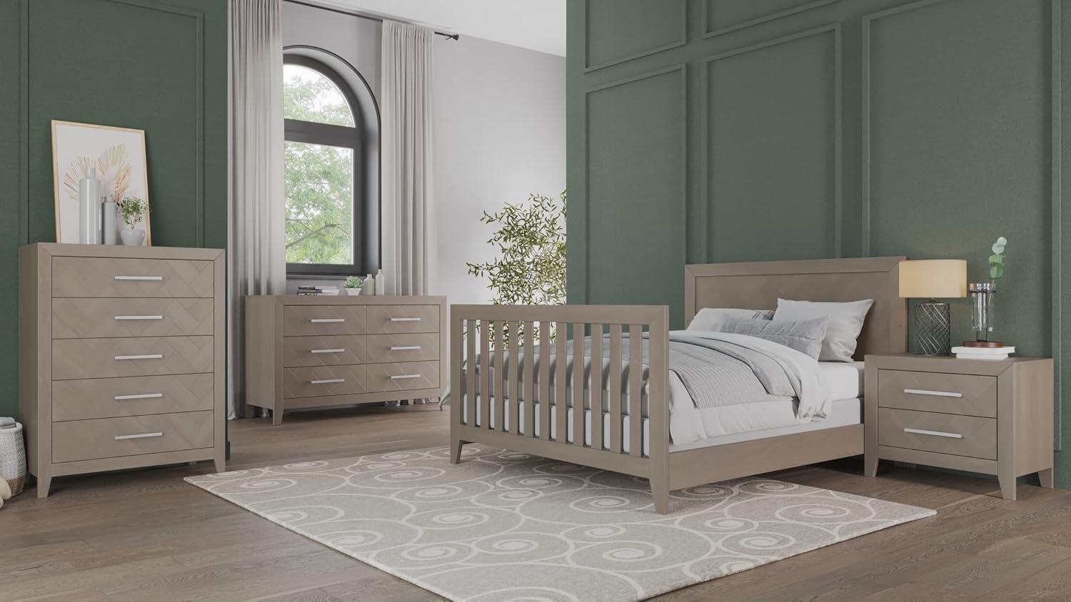 imageChild Craft Kieran 5 Drawer Chest for Nursery or Bedroom Plenty of Storage AntiTip Kit Included to Prevent Tipping NonToxic Baby Safe Finish Toasted ChestnutCrescent Gray