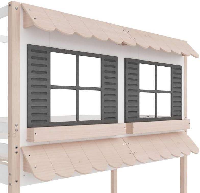 imageChild Craft Modern Farmhouse Twin Over Twin Bunk Bed for Kids Low Wooden Montessori Bunk Bed Easy to Access Ladder to Top Bunk NonToxic Baby Safe FinishGarden Cottage