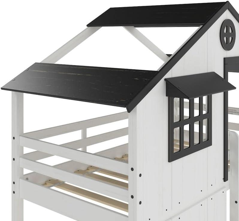 imageChild Craft Modern Farmhouse Twin Over Twin Bunk Bed for Kids Low Wooden Montessori Bunk Bed Easy to Access Ladder to Top Bunk NonToxic Baby Safe FinishModern Farmhouse