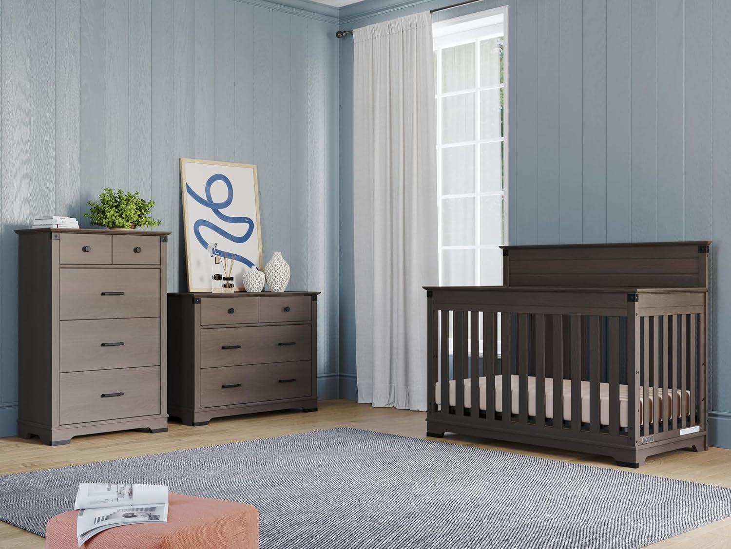 imageChild Craft Redmond 4 Drawer Chest for Nursery or Bedroom Plenty of Storage AntiTip Kit Included to Prevent Tipping NonToxic Baby Safe Finish Coach CherryGrey