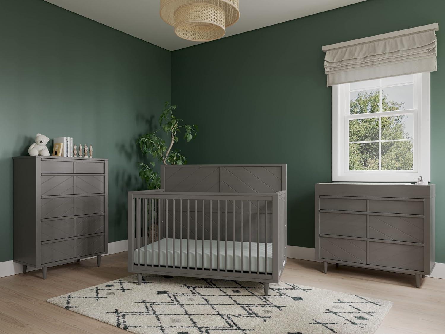imageChild Craft Surrey Hill 5 Drawer Chest for Nursery or Bedroom Plenty of Storage AntiTip Kit Included to Prevent Tipping NonToxic Baby Safe Finish Lunar GrayLunar Gray