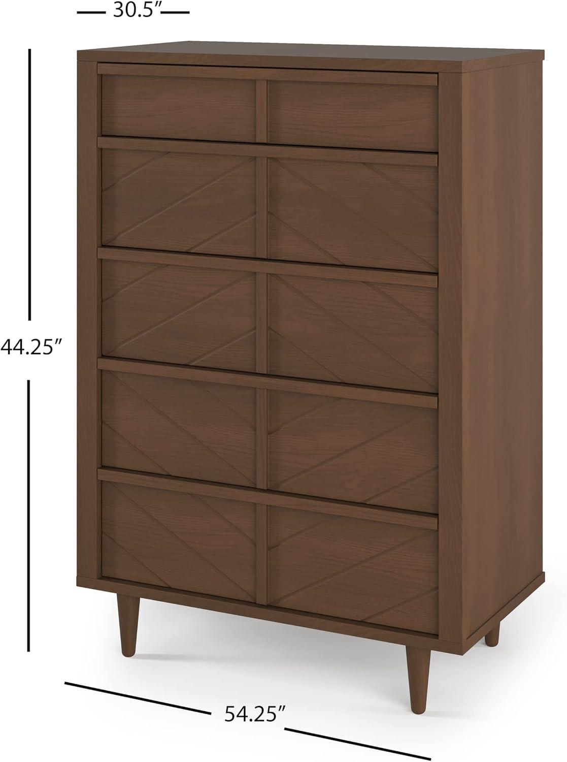 imageChild Craft Surrey Hill 5 Drawer Chest for Nursery or Bedroom Plenty of Storage AntiTip Kit Included to Prevent Tipping NonToxic Baby Safe Finish Lunar GrayToasted Chestnut