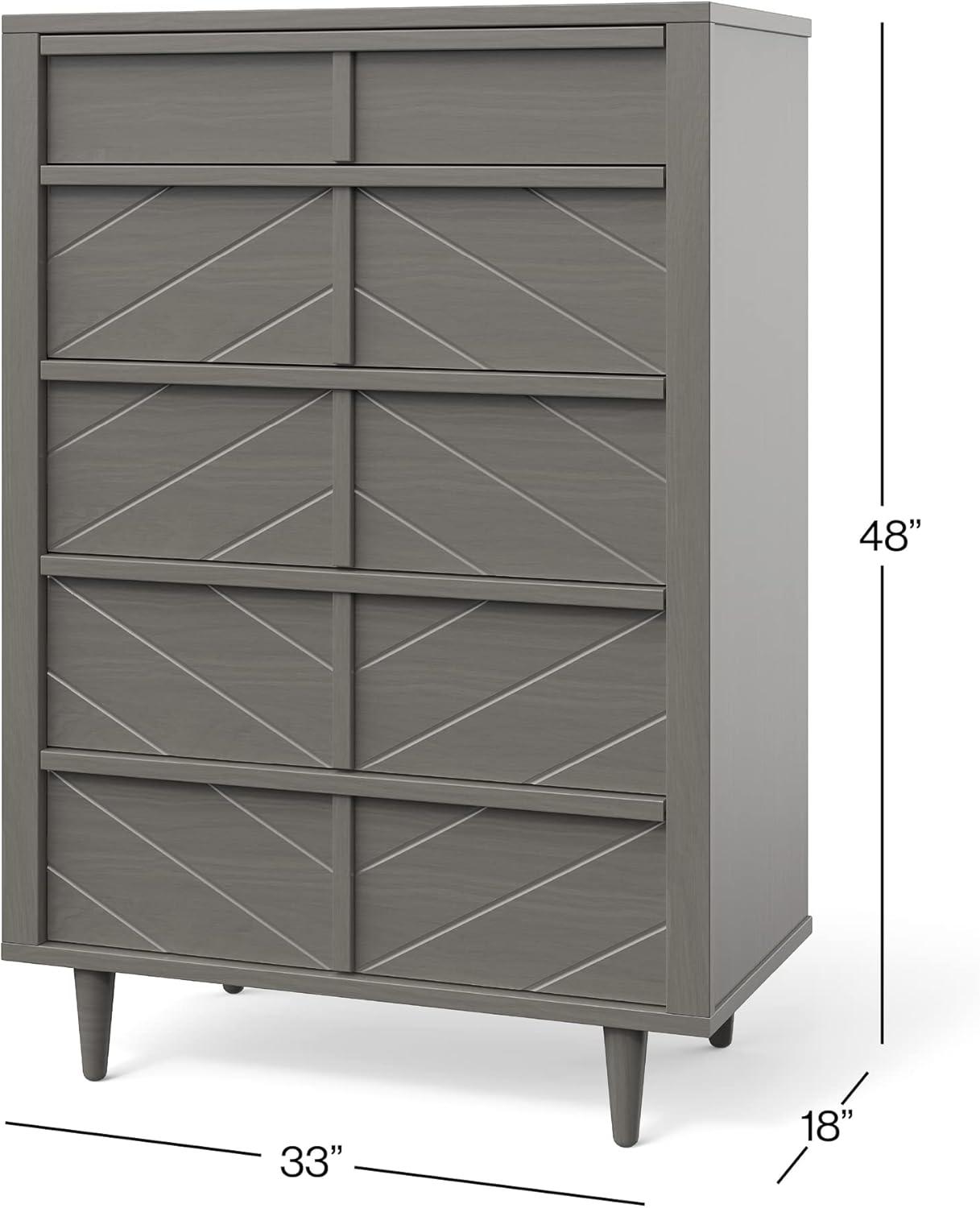 imageChild Craft Surrey Hill 5 Drawer Chest for Nursery or Bedroom Plenty of Storage AntiTip Kit Included to Prevent Tipping NonToxic Baby Safe Finish Lunar GrayLunar Gray