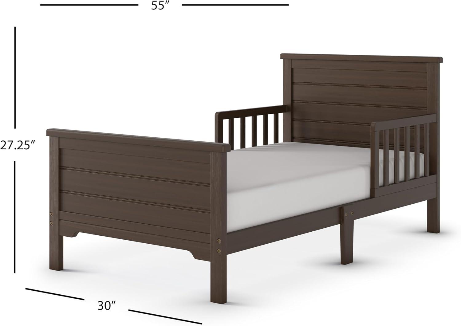 imageChild Craft Woodland Flat Top Toddler Bed for Kids with Guard Rails Low to Ground Design Made of Pinewood Featuring Clean Lines to Match Any Dcor Brushed PebbleBrushed Truffle