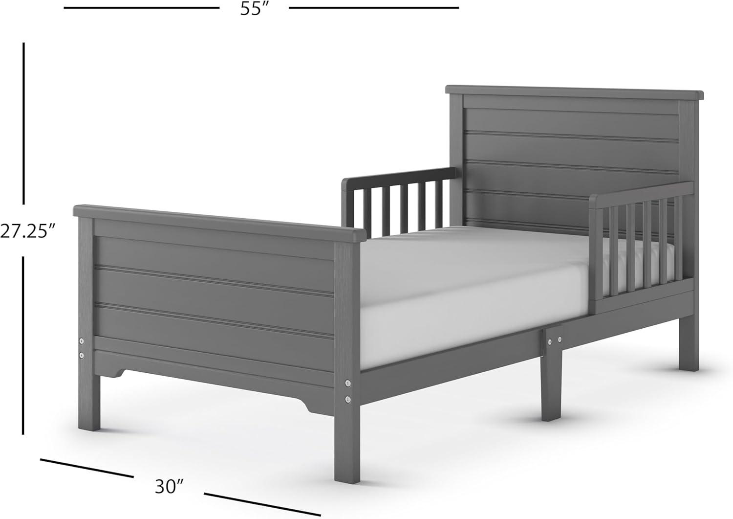 imageChild Craft Woodland Flat Top Toddler Bed for Kids with Guard Rails Low to Ground Design Made of Pinewood Featuring Clean Lines to Match Any Dcor Brushed PebbleBrushed Pebble