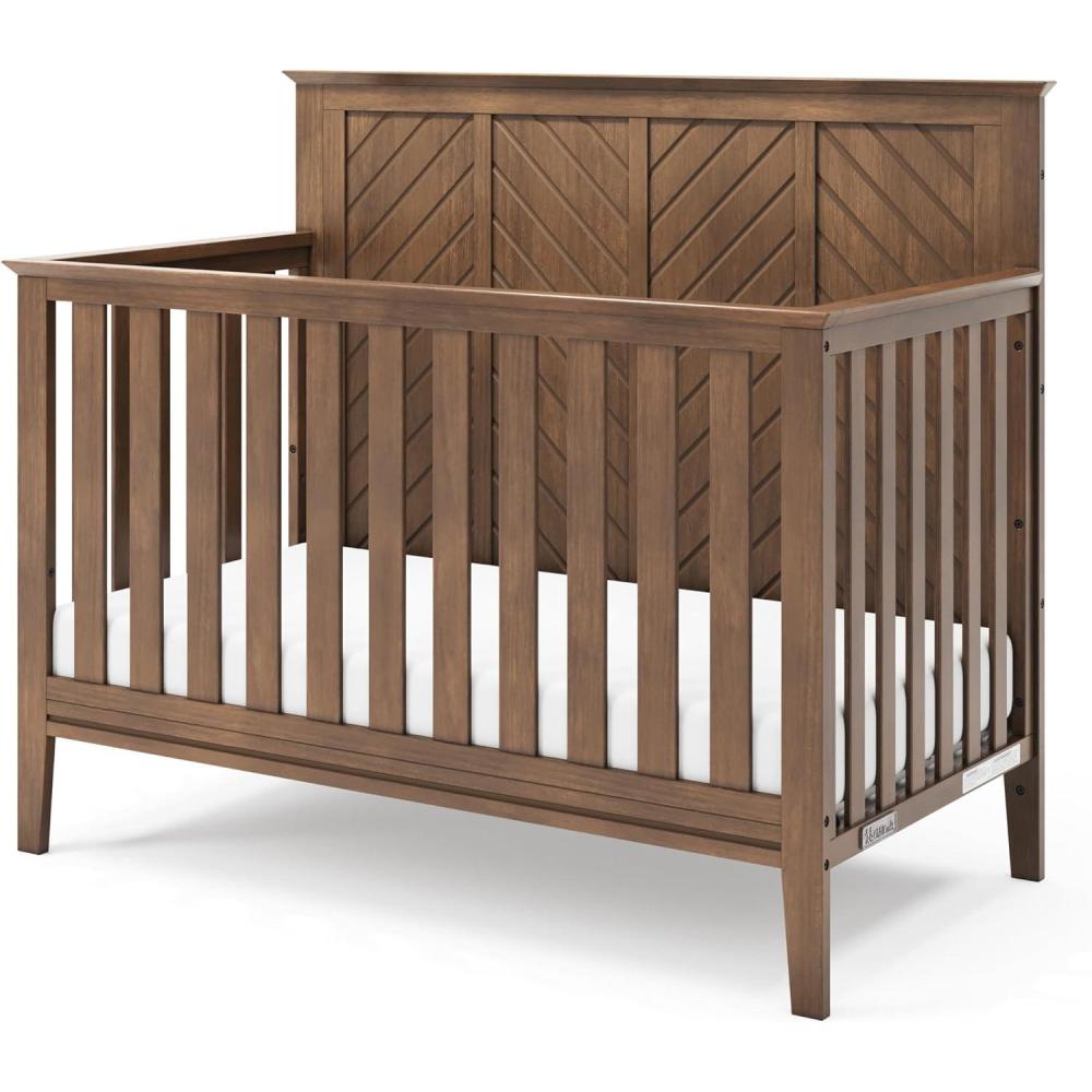 imageChild Craft Atwood 4in1 Convertible Baby Crib Wooden Nursery Furniture Converts to Daybed Toddler Bed and FullSize Bed 3 Mattress Height Adjustments NonToxic Baby Safe Finish Lunar Gray 4in1 Crib Baby Safe Finish NonToxic AdjustableCocoa Bean Brown