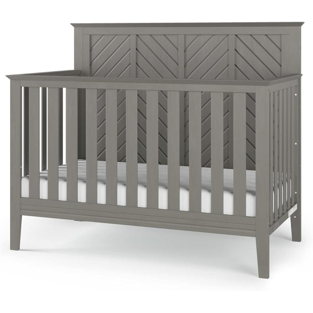 imageChild Craft Atwood 4in1 Convertible Baby Crib Wooden Nursery Furniture Converts to Daybed Toddler Bed and FullSize Bed 3 Mattress Height Adjustments NonToxic Baby Safe Finish Lunar Gray 4in1 Crib Baby Safe Finish NonToxic AdjustableLunar Gray