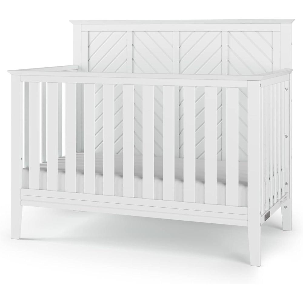 imageChild Craft Atwood 4in1 Convertible Baby Crib Wooden Nursery Furniture Converts to Daybed Toddler Bed and FullSize Bed 3 Mattress Height Adjustments NonToxic Baby Safe Finish Lunar Gray 4in1 Crib Baby Safe Finish NonToxic AdjustableMatte White
