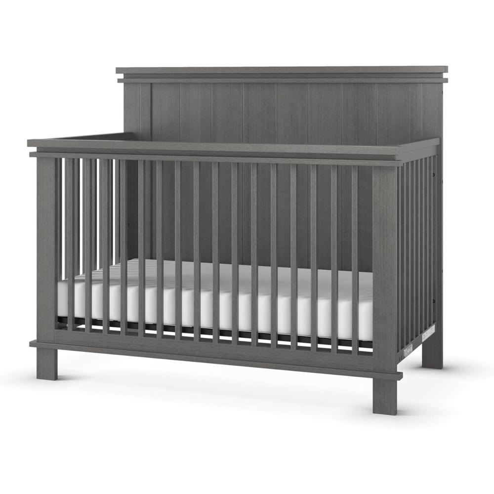 imageChild Craft Denman 4in1 Convertible Crib Baby Crib Converts to Day Bed Toddler Bed and Full Size Bed 3 Adjustable Mattress Positions NonToxic Baby Safe Finish Midnight Gray