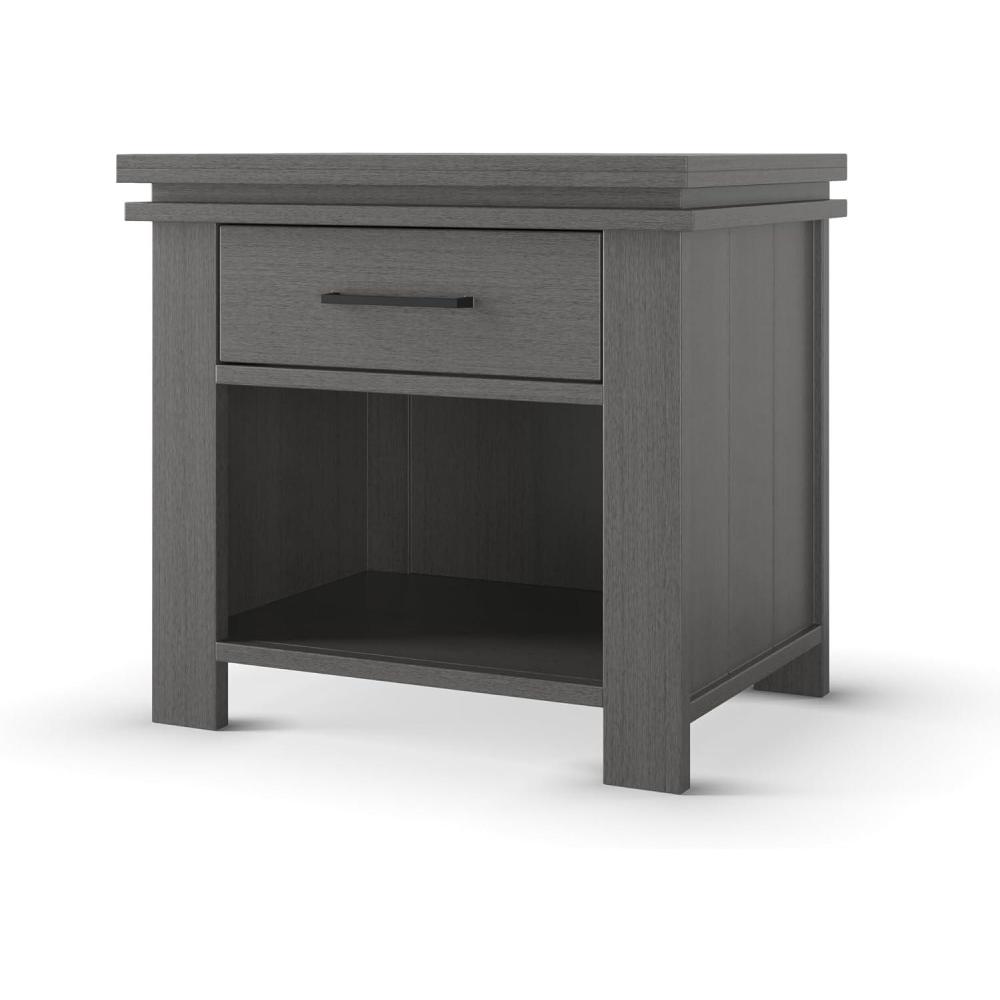 imageChild Craft Denman Nightstand with Drawer for Nursery or Bedroom Large Storage Drawer Made of Sturdy Pinewood NonToxic Baby Safe Finish Midnight GrayMidnight Gray