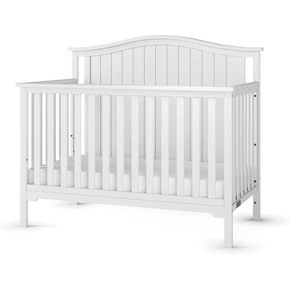 imageChild Craft Hampton Arch 4in1 Convertible Crib Baby Crib Converts to Day Bed Toddler Bed and Full Size Bed 3 Adjustable Mattress Positions NonToxic Baby Safe Finish Matte White