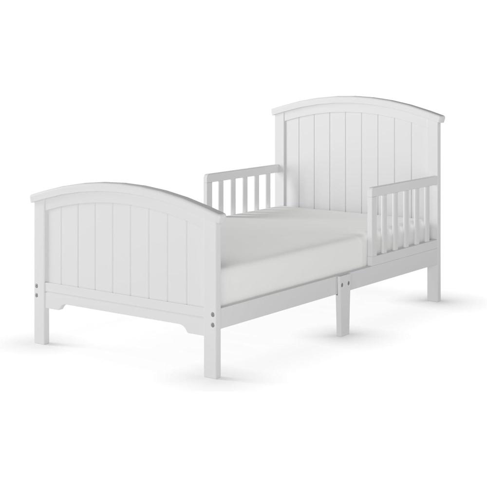 imageChild Craft Hampton Arch Top Toddler Bed for Kids with Guard Rails Low to Ground Design Made of Pinewood Featuring Clean Lines to Match Any Dcor Matte WhiteMatte White