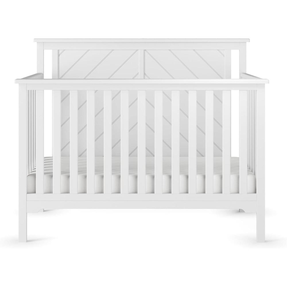 imageChild Craft Hampton Flat Top 4in1 Convertible Crib Baby Crib Converts to Day Bed Toddler Bed and Full Size Bed 3 Adjustable Mattress Positions NonToxic Baby Safe Finish Matte White