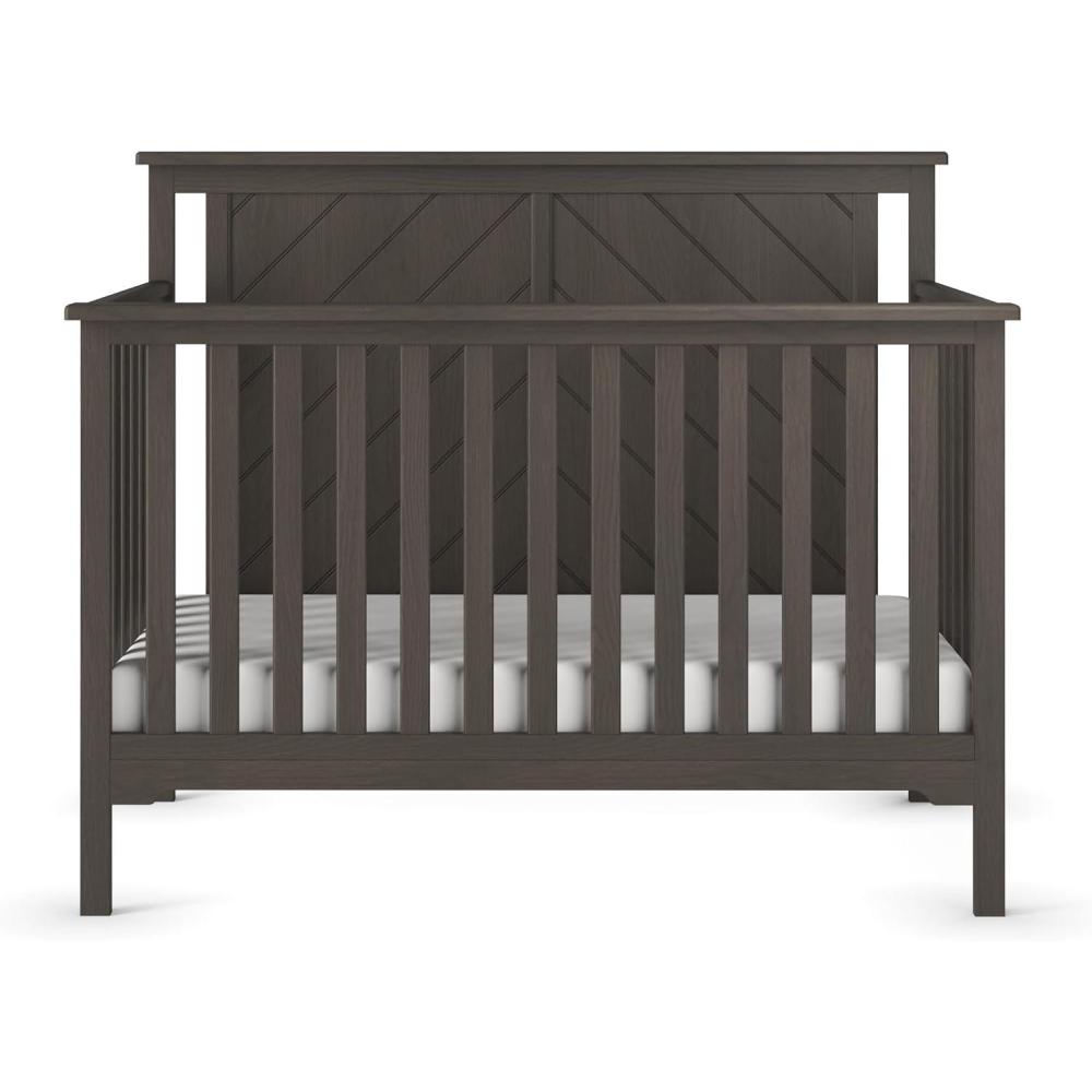 imageChild Craft Hampton Flat Top 4in1 Convertible Crib Baby Crib Converts to Day Bed Toddler Bed and Full Size Bed 3 Adjustable Mattress Positions NonToxic Baby Safe Finish Dapper Gray