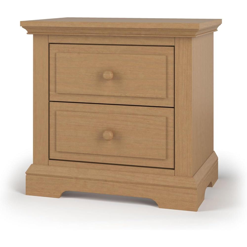 imageChild Craft Jordyn 2 Drawer Nightstand for Nursery or Bedroom Large Storage Drawers Made of Sturdy Pinewood NonToxic Baby Safe Finish Lunar GrayBiscotti