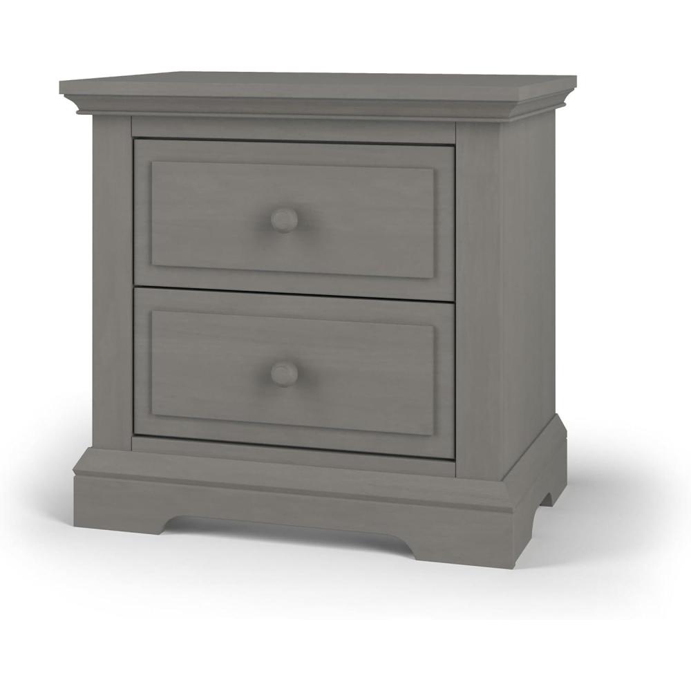 imageChild Craft Jordyn 2 Drawer Nightstand for Nursery or Bedroom Large Storage Drawers Made of Sturdy Pinewood NonToxic Baby Safe Finish Lunar GrayLunar Gray