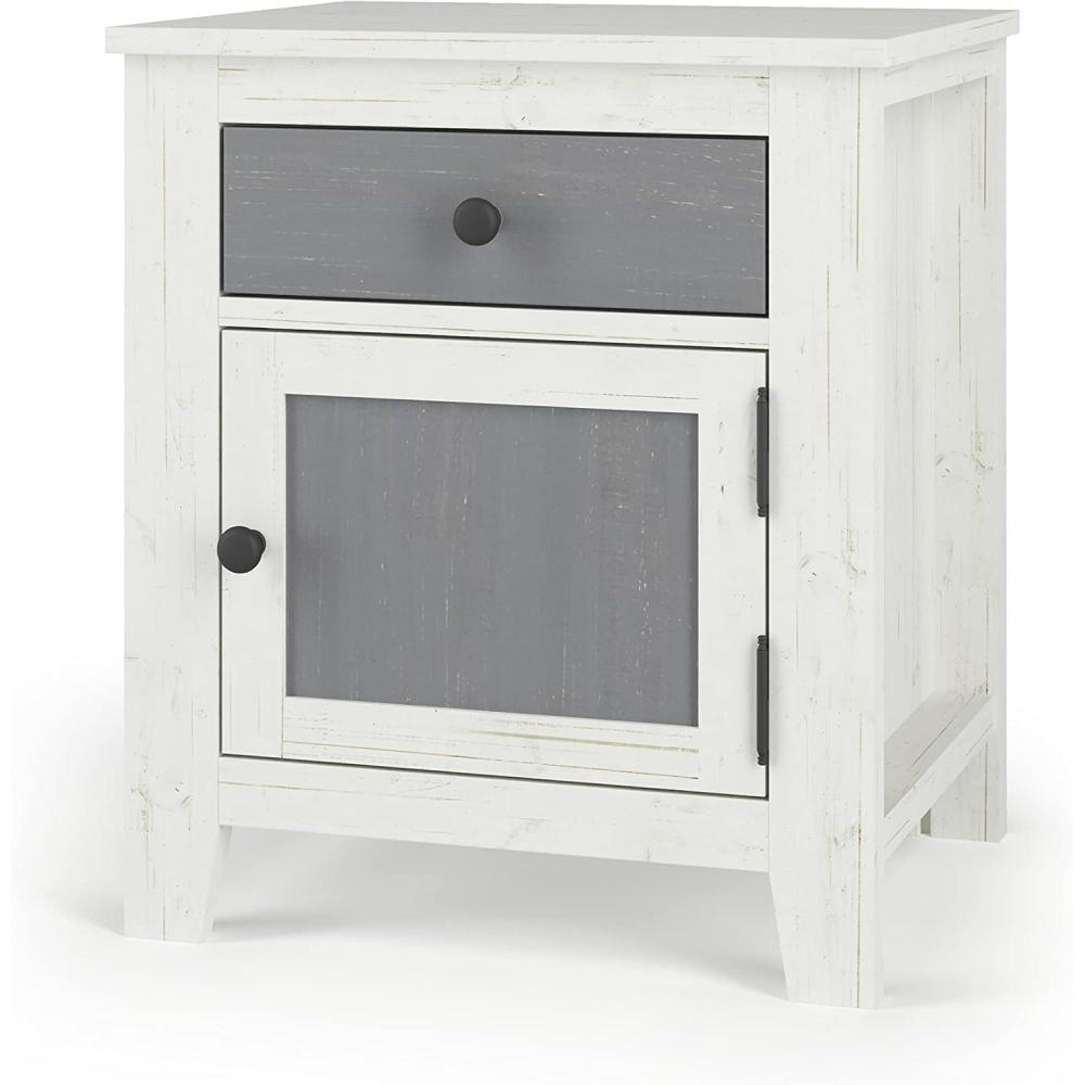 imageChild Craft Jordyn 2 Drawer Nightstand for Nursery or Bedroom Large Storage Drawers Made of Sturdy Pinewood NonToxic Baby Safe Finish Lunar GrayWhiteGray
