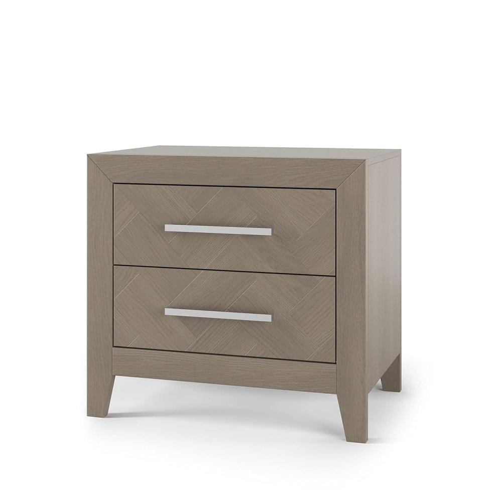 imageChild Craft Kieran 2 Drawer Nightstand for Nursery or Bedroom Large Storage Drawers Made of Sturdy Pinewood NonToxic Baby Safe Finish Crescent GrayGrey