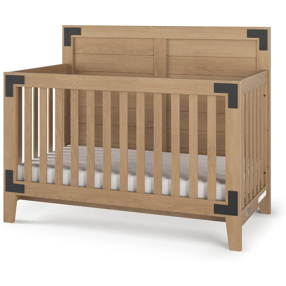 imageChild Craft Lucas 4in1 Convertible Crib Baby Crib Converts to Day Bed Toddler Bed and Full Size Bed 3 Adjustable Mattress Positions NonToxic Baby Safe Finish Nutmeg