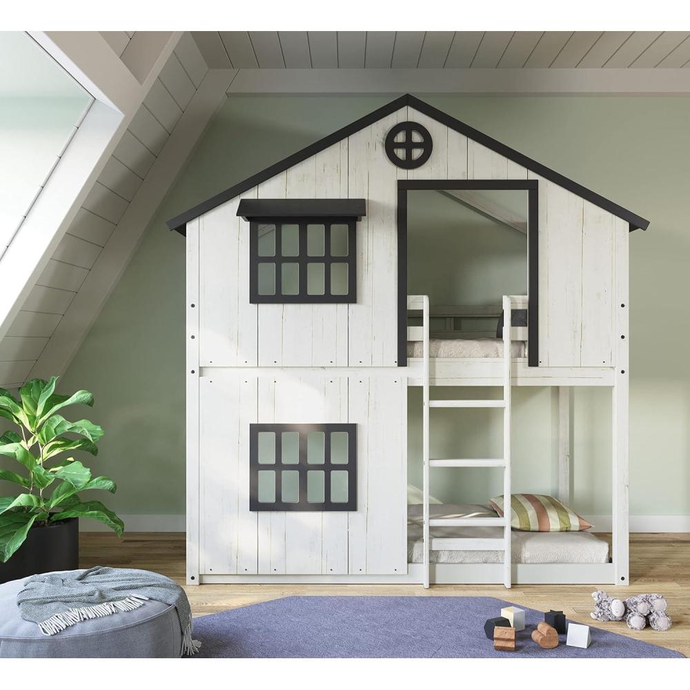 imageChild Craft Modern Farmhouse Twin Over Twin Bunk Bed for Kids Low Wooden Montessori Bunk Bed Easy to Access Ladder to Top Bunk NonToxic Baby Safe FinishModern Farmhouse
