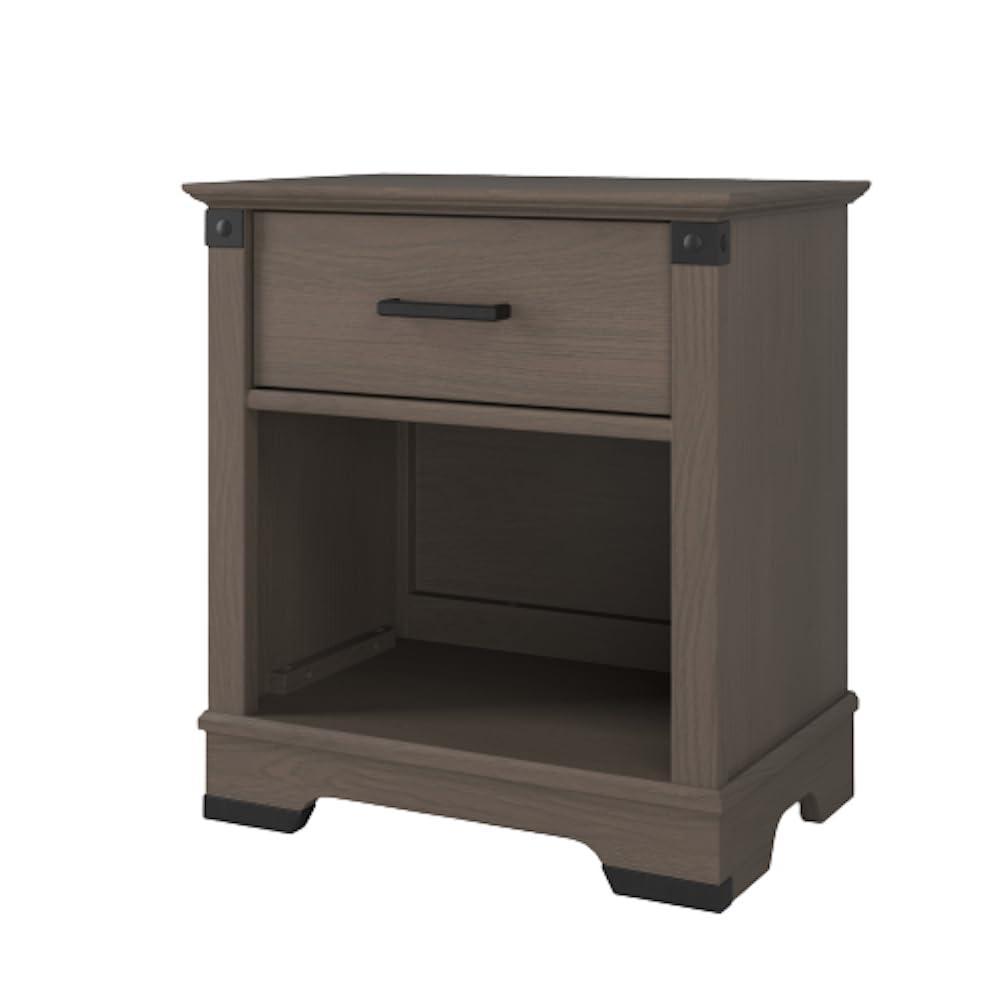 imageChild Craft Redmond 1 Drawer Nightstand for Nursery or Bedroom Large Storage Drawer Made of Sturdy Pinewood NonToxic Baby Safe Finish Coach CherryGrey