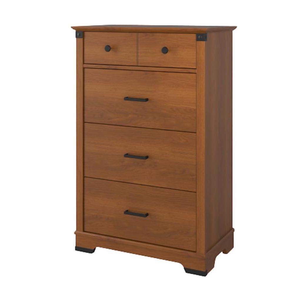 imageChild Craft Redmond 4 Drawer Chest for Nursery or Bedroom Plenty of Storage AntiTip Kit Included to Prevent Tipping NonToxic Baby Safe Finish Coach CherryBrown