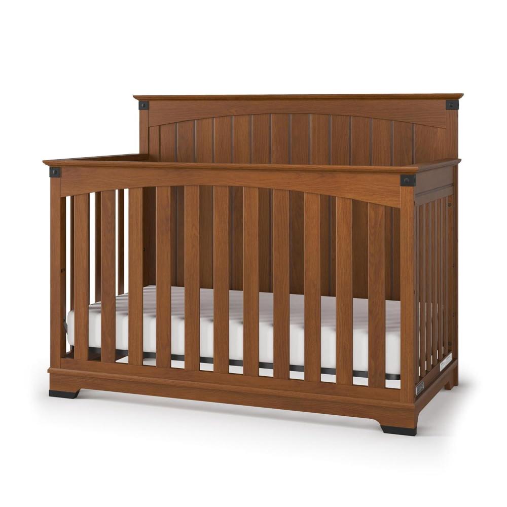 imageChild Craft Redmond 4in1 Convertible Baby Crib Wood Nursery Furniture Converts to Toddler Bed Daybed amp Full Bed Adjustable Mattress Heights Rustic Style NonToxic Baby Safe Finish Dapper Gray 4in1 Crib Baby Safe Finish NonToxic AdjustableCoach Cherry