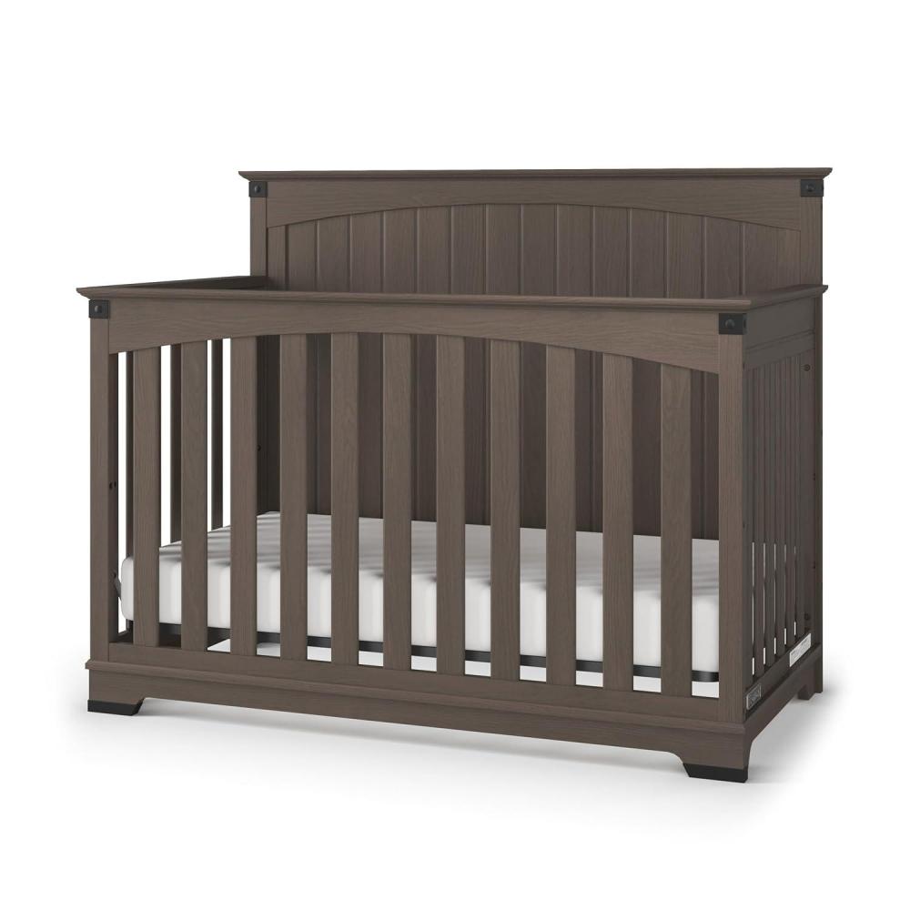 imageChild Craft Redmond 4in1 Convertible Baby Crib Wood Nursery Furniture Converts to Toddler Bed Daybed amp Full Bed Adjustable Mattress Heights Rustic Style NonToxic Baby Safe Finish Dapper Gray 4in1 Crib Baby Safe Finish NonToxic AdjustableDapper Gray
