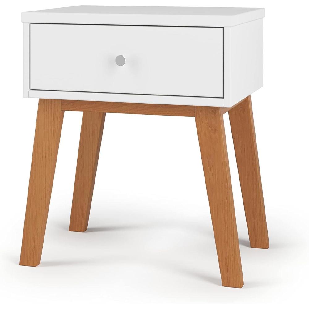 imageChild Craft SOHO 1 Drawer Nightstand for Nursery or Bedroom Large Storage Drawer Made of Sturdy Pinewood NonToxic Baby Safe Finish EbonyWhiteNatural