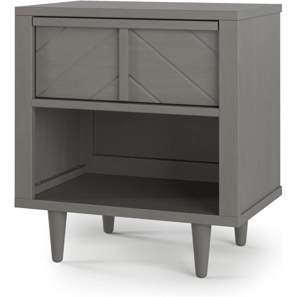 imageChild Craft Surrey Hill 1 Drawer Nightstand for Nursery or Bedroom Large Storage Drawer Made of Sturdy Pinewood NonToxic Baby Safe Finish Toasted ChestnutLunar Gray