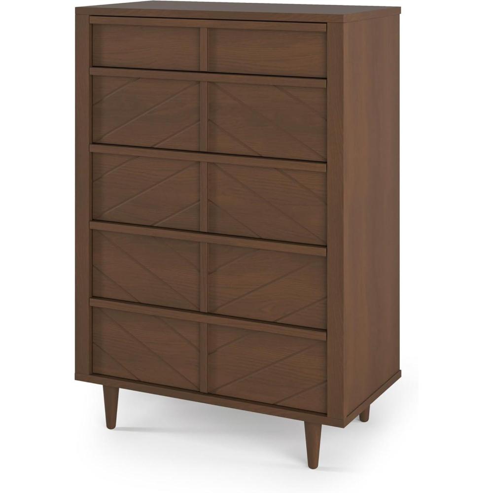 imageChild Craft Surrey Hill 5 Drawer Chest for Nursery or Bedroom Plenty of Storage AntiTip Kit Included to Prevent Tipping NonToxic Baby Safe Finish Lunar GrayToasted Chestnut