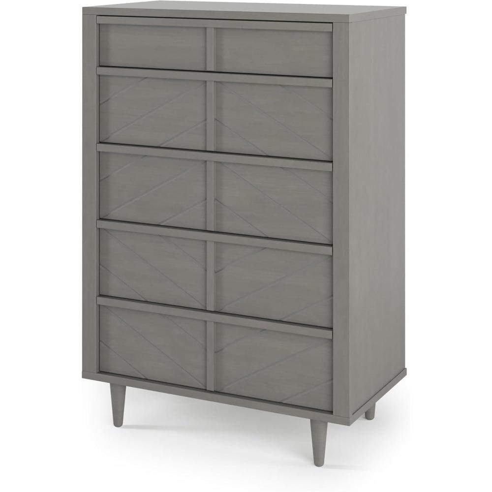 imageChild Craft Surrey Hill 5 Drawer Chest for Nursery or Bedroom Plenty of Storage AntiTip Kit Included to Prevent Tipping NonToxic Baby Safe Finish Lunar GrayLunar Gray