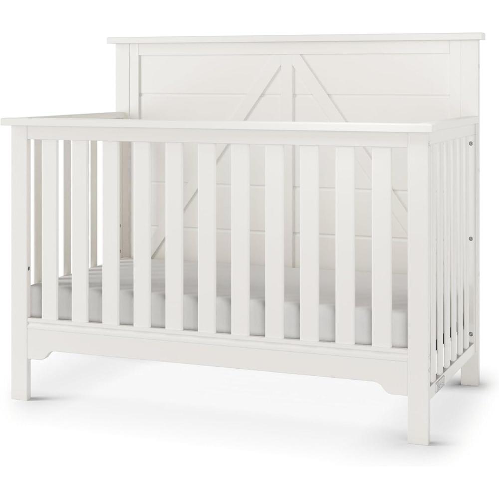 imageChild Craft Woodland 4in1 Convertible Crib Baby Crib Converts to Day Bed Toddler Bed and Full Size Bed 3 Adjustable Mattress Positions NonToxic Baby Safe Finish Brushed Cotton