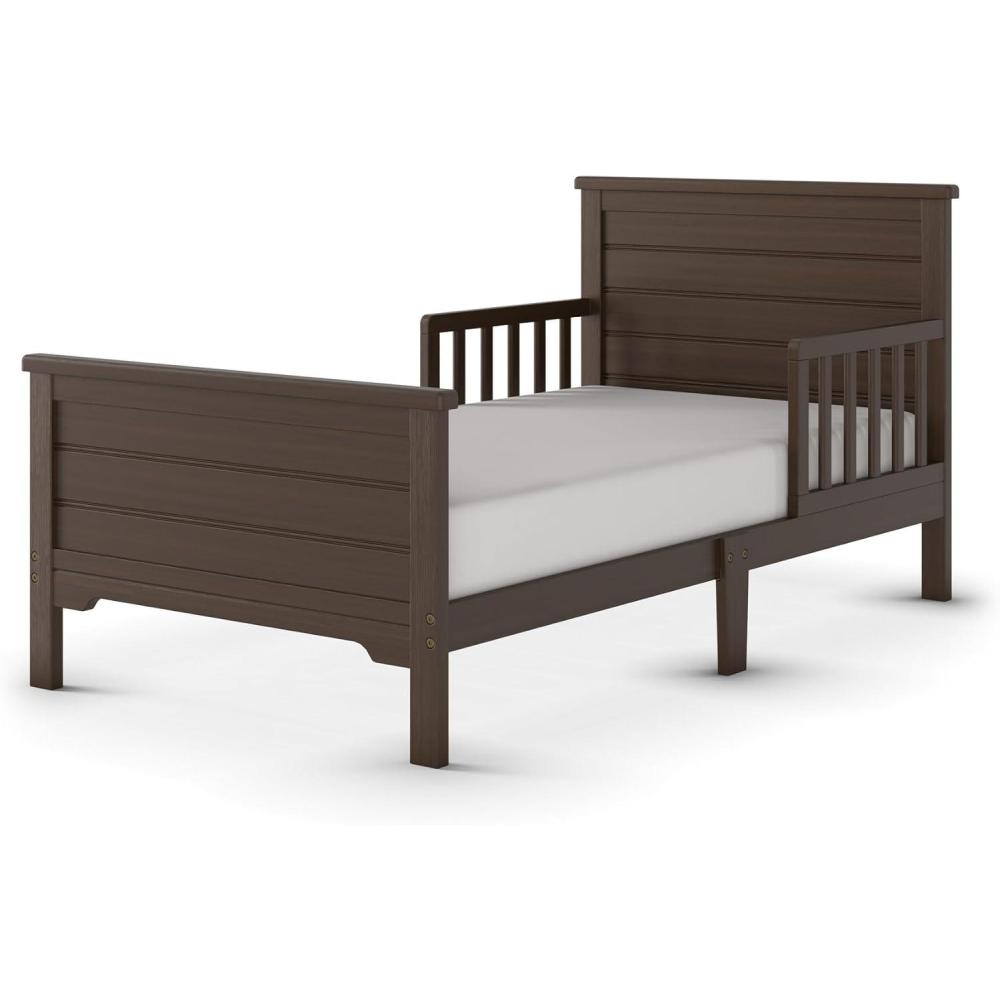 imageChild Craft Woodland Flat Top Toddler Bed for Kids with Guard Rails Low to Ground Design Made of Pinewood Featuring Clean Lines to Match Any Dcor Brushed PebbleBrushed Truffle