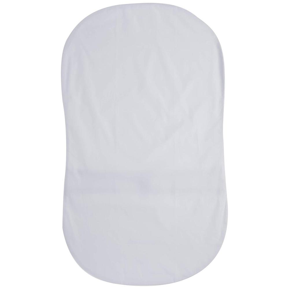 imageHALO BassiNest Fitted Sheet  100 Cotton Soft and Breathable Bassinet Sheet for Babies 30 x 16 PreShrunk Sheet PebbleSolid White