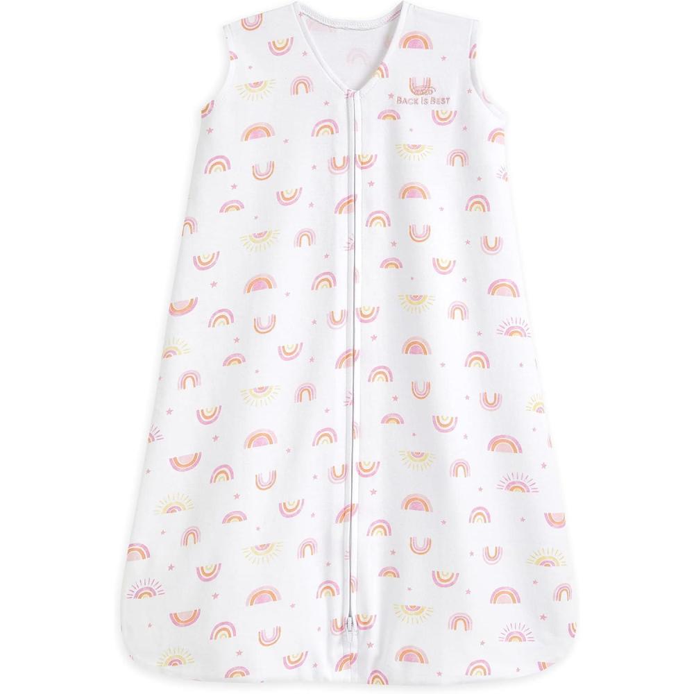 imageHALO Sleepsack 100 Cotton Wearable Blanket Swaddle Transition Sleeping Bag TOG 05 Sunshine Rainbows Large