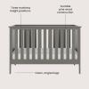Child Craft Atwood 3-in-1 Euro Convertible Baby Crib, Wooden Nursery Furniture Converts to Daybed and Toddler Bed, 3 Mattress Height Adjustments, Non-Toxic Baby Safe Finish, Lunar Gray | 3-in-1, Baby Safe Finish, Non-Toxic, Adjustable