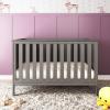 Child Craft Atwood 3-in-1 Euro Convertible Baby Crib, Wooden Nursery Furniture Converts to Daybed and Toddler Bed, 3 Mattress Height Adjustments, Non-Toxic Baby Safe Finish, Lunar Gray | 3-in-1, Baby Safe Finish, Non-Toxic, Adjustable