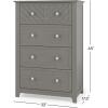 Child Craft Atwood 4-Drawer Dresser for Nursery or Bedroom, Plenty of Storage, Anti-Tip Kit Included to Prevent Tipping, Non-Toxic, Baby Safe Finish (Lunar Gray)