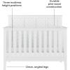 Child Craft Atwood 4-in-1 Convertible Baby Crib, Wooden Nursery Furniture Converts to Daybed, Toddler Bed and Full-Size Bed, 3 Mattress Height Adjustments, Non-Toxic Baby Safe Finish, Lunar Gray | 4-in-1 Crib, Baby Safe Finish, Non-Toxic, Adjustable(Matte White)